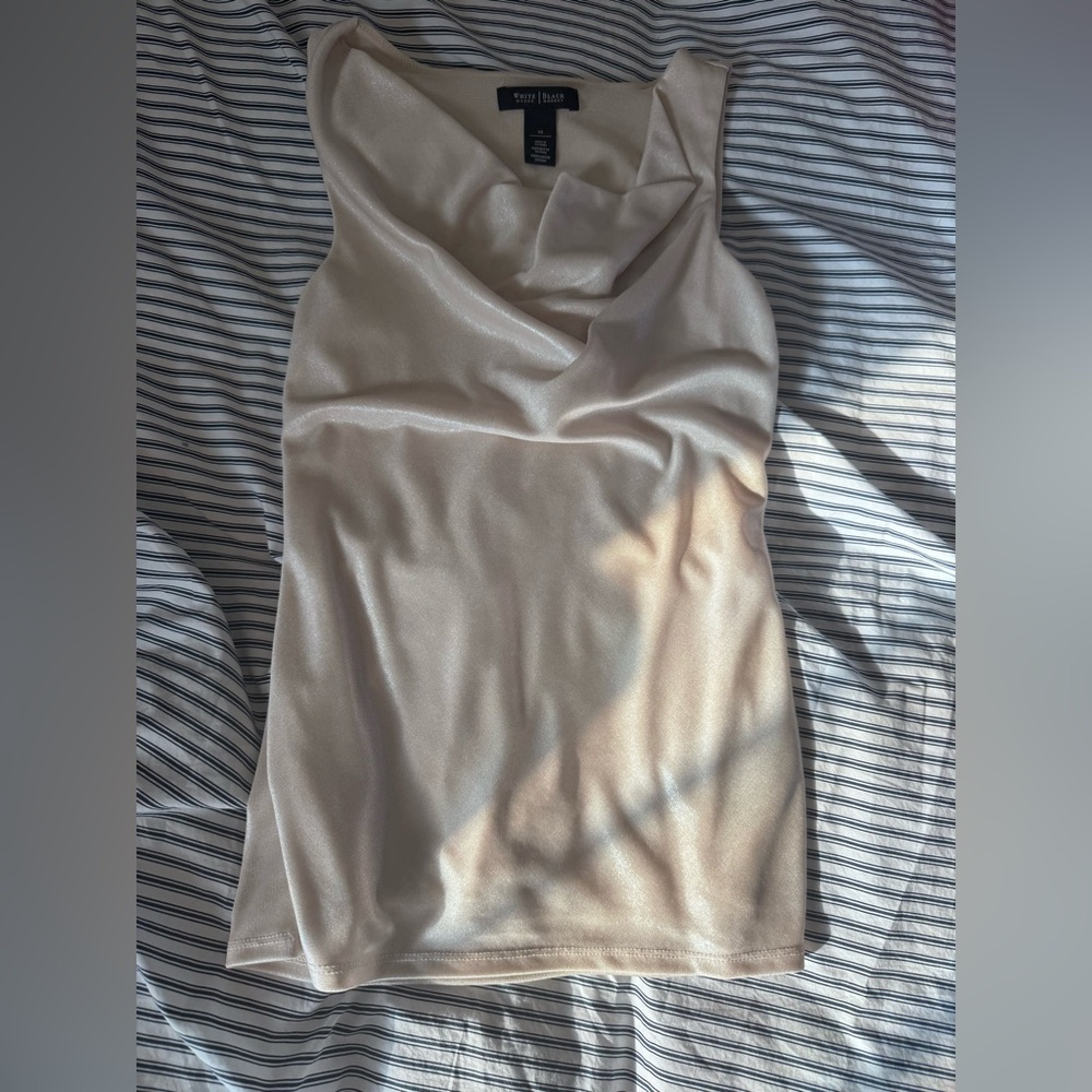 White House Black Market Cream Cowl Neck Blouse